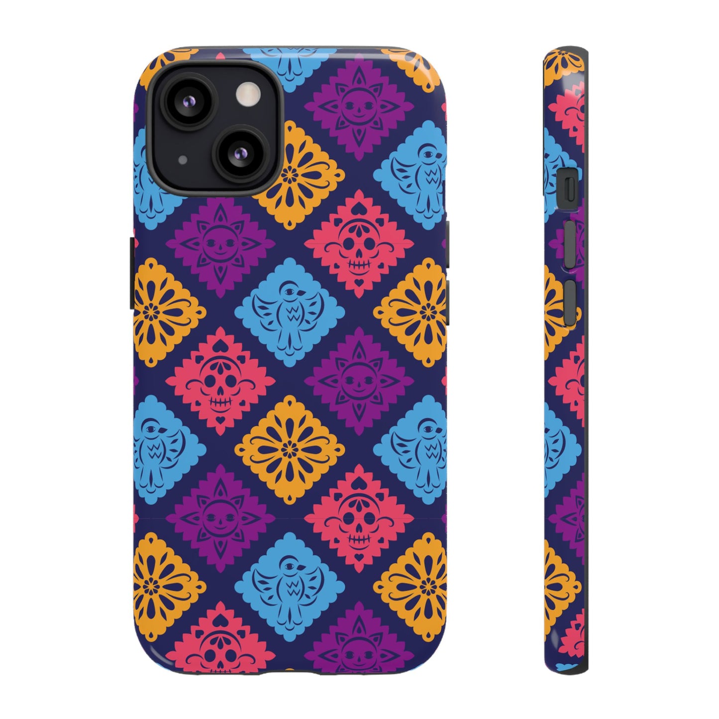 Day of the Dead Alebrije phone case, durable protection, Día de los Muertos enthusiasts,  Mexican folklore, sugar skulls, and alebrije creatures, Tough Cases