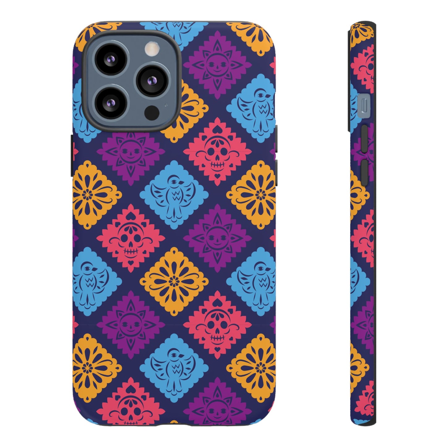 Day of the Dead Alebrije phone case, durable protection, Día de los Muertos enthusiasts,  Mexican folklore, sugar skulls, and alebrije creatures, Tough Cases