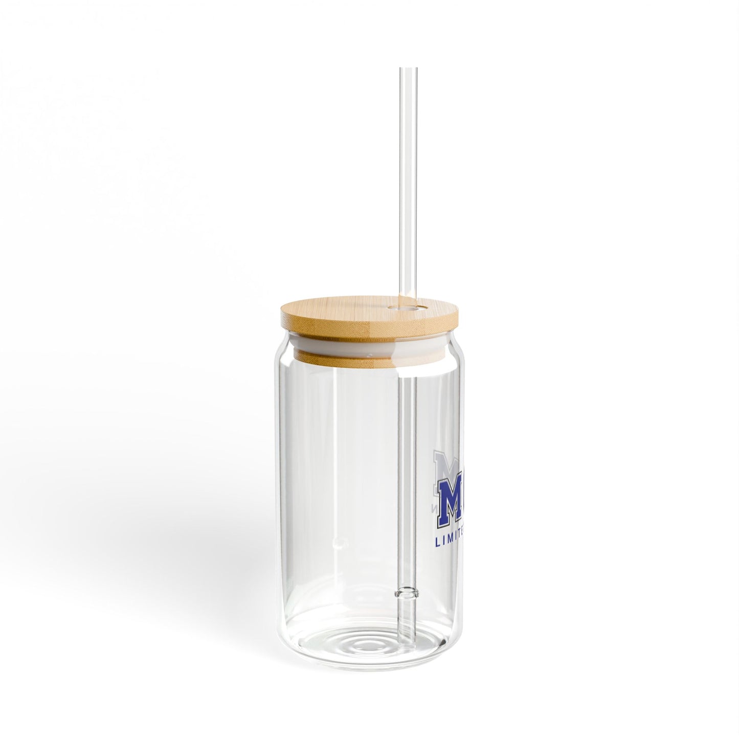 Mom Sipper Glass Cup Cute Iced Coffee Glass for Busy MamasSipper Glass, 16oz Blue