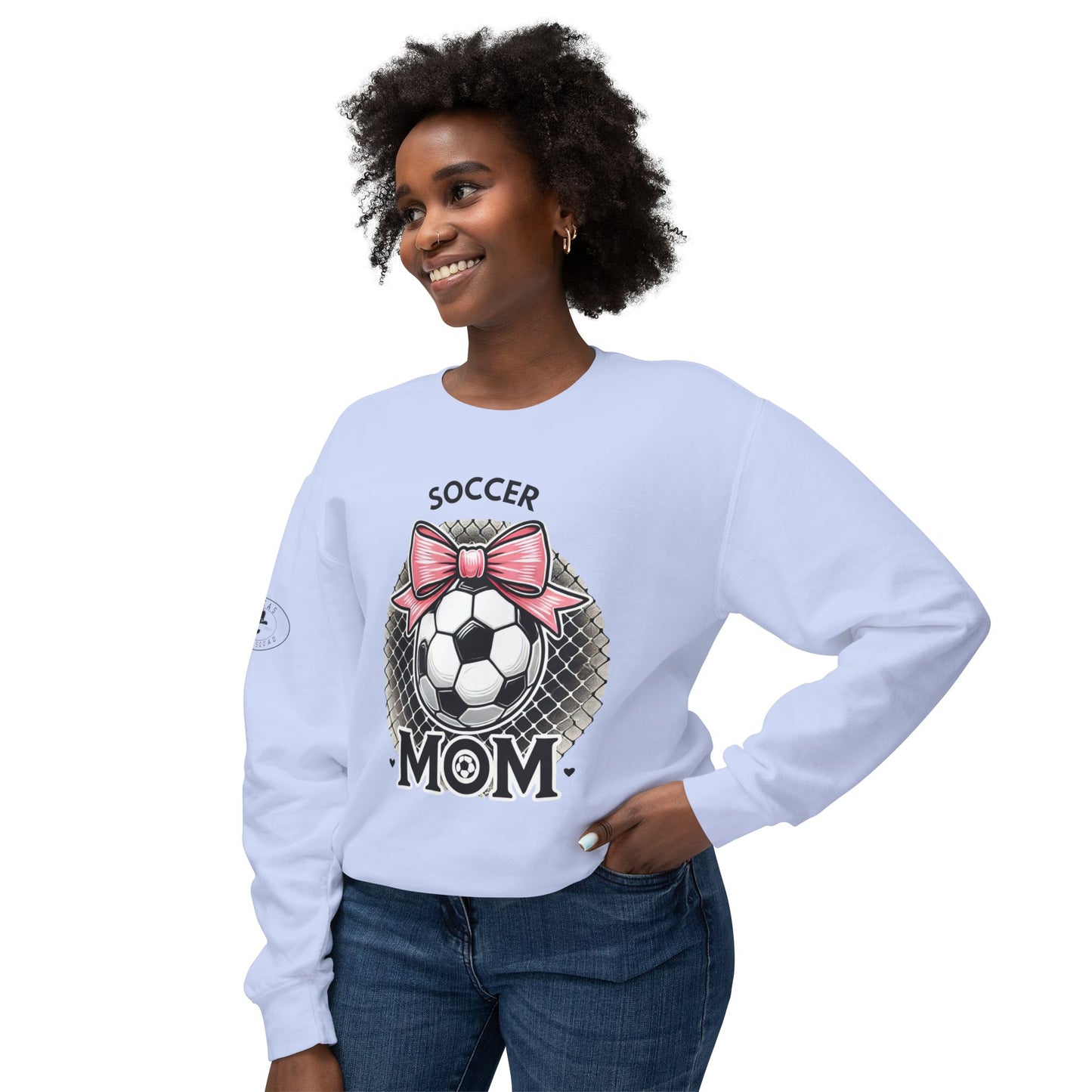 Soccer Mom Unisex Lightweight Crewneck Sweatshirt, Soccer shirt