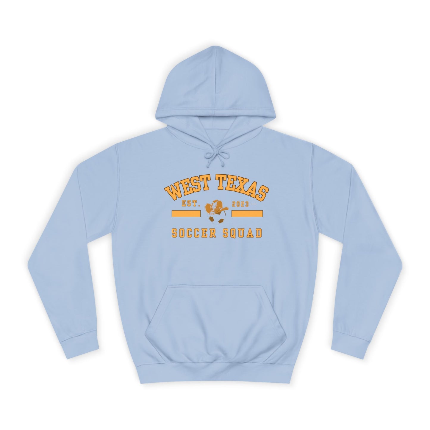 West Texas Soccer Mom Yellow Letters Unisex College Hoodie
