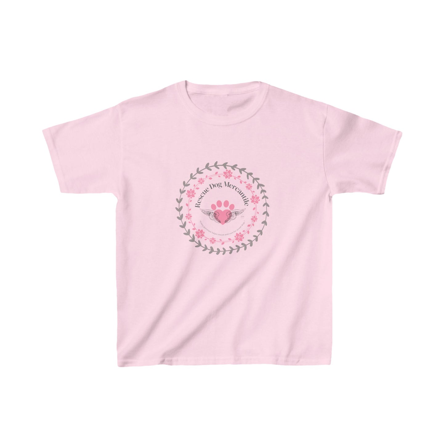 Kids Heavy Cotton Tee Dog Paw and wings, dog parent, dog friend, kids best friend, dog paw, puppy