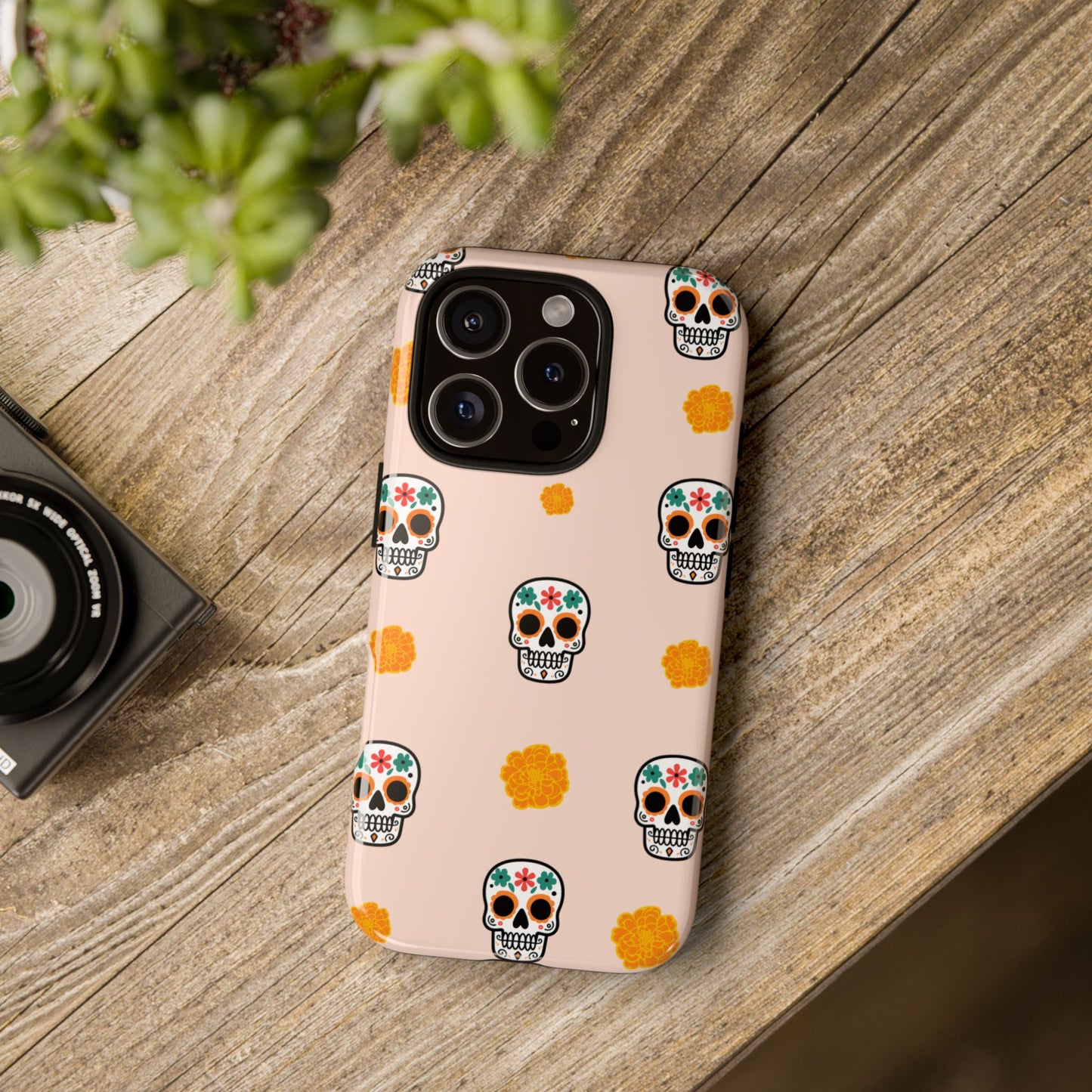 Day of the Dead Alebrije phone case, durable protection, Día de los Muertos enthusiasts,  Mexican folklore, sugar skulls, and alebrije creatures, Tough Cases