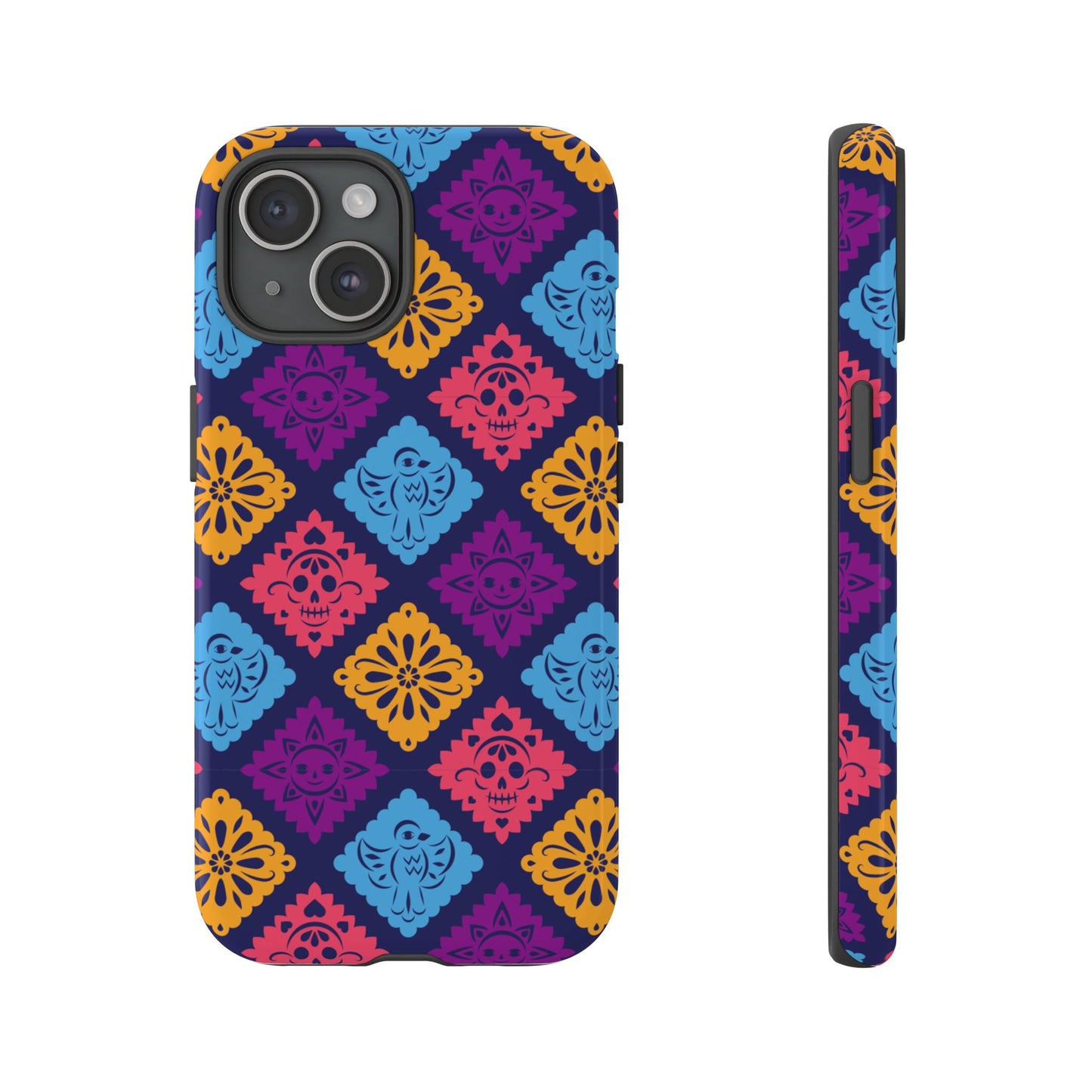 Day of the Dead Alebrije phone case, durable protection, Día de los Muertos enthusiasts,  Mexican folklore, sugar skulls, and alebrije creatures, Tough Cases