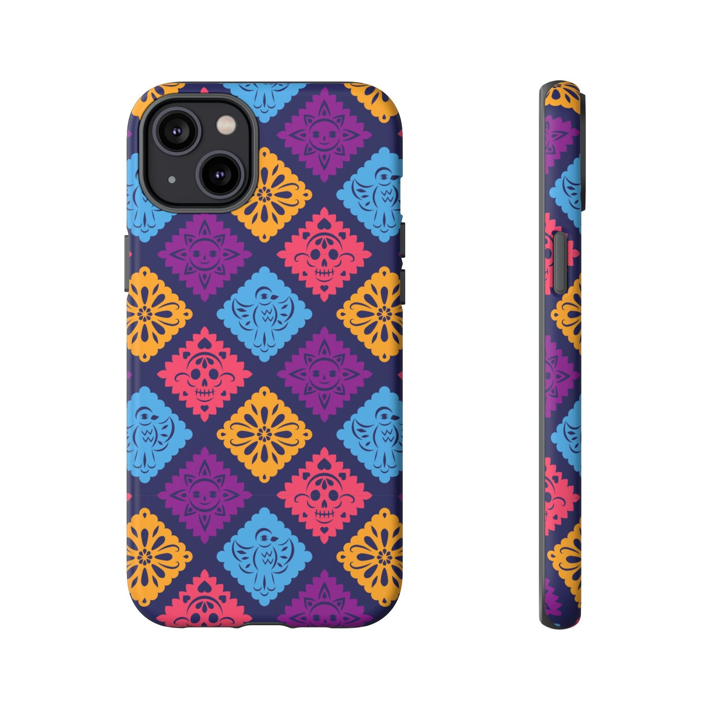 Day of the Dead Alebrije phone case, durable protection, Día de los Muertos enthusiasts,  Mexican folklore, sugar skulls, and alebrije creatures, Tough Cases