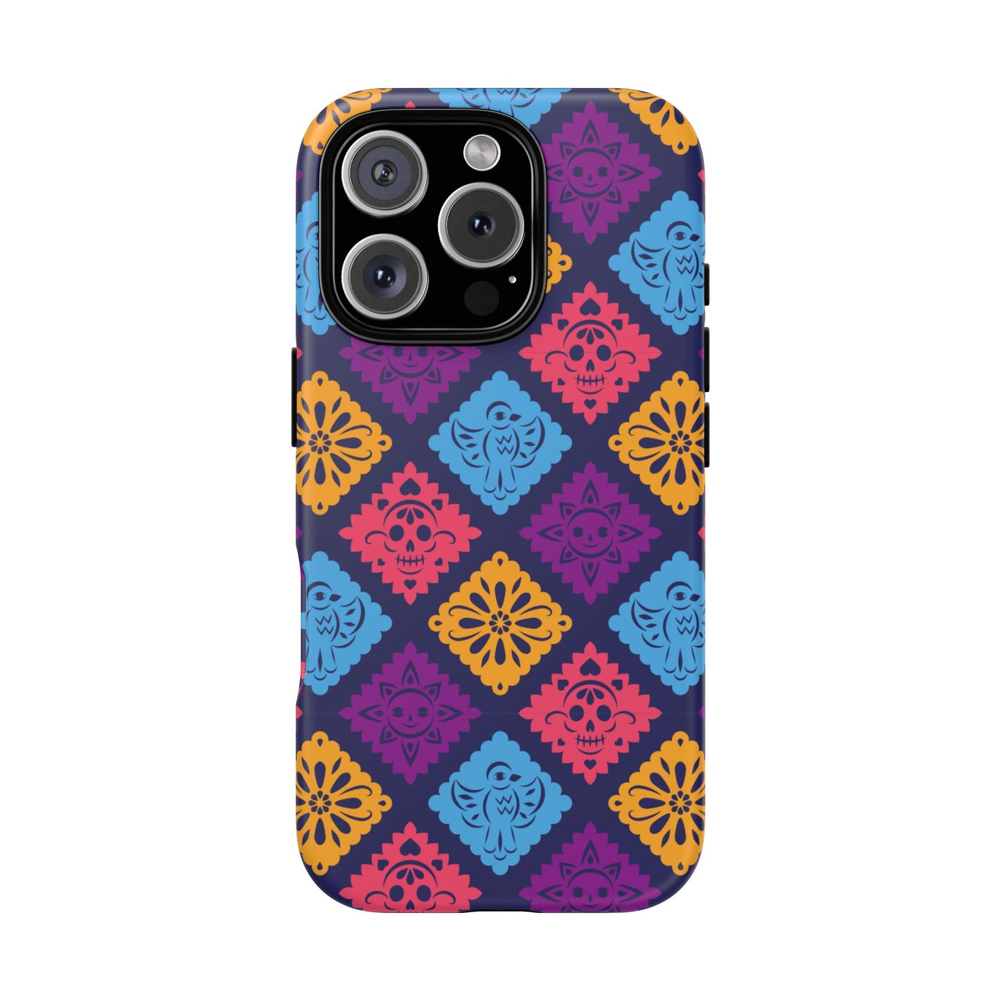 Day of the Dead Alebrije phone case, durable protection, Día de los Muertos enthusiasts,  Mexican folklore, sugar skulls, and alebrije creatures, Tough Cases