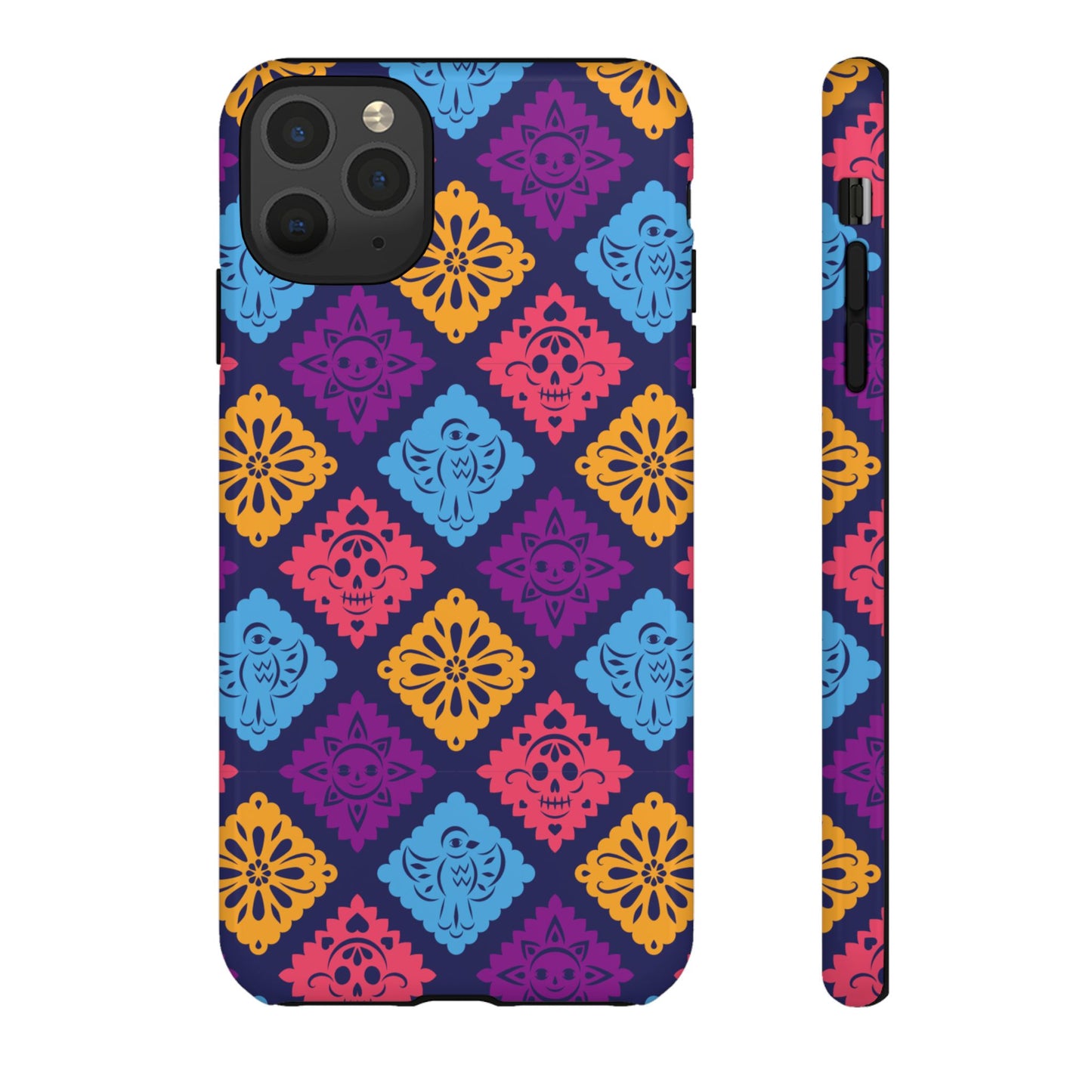 Day of the Dead Alebrije phone case, durable protection, Día de los Muertos enthusiasts,  Mexican folklore, sugar skulls, and alebrije creatures, Tough Cases