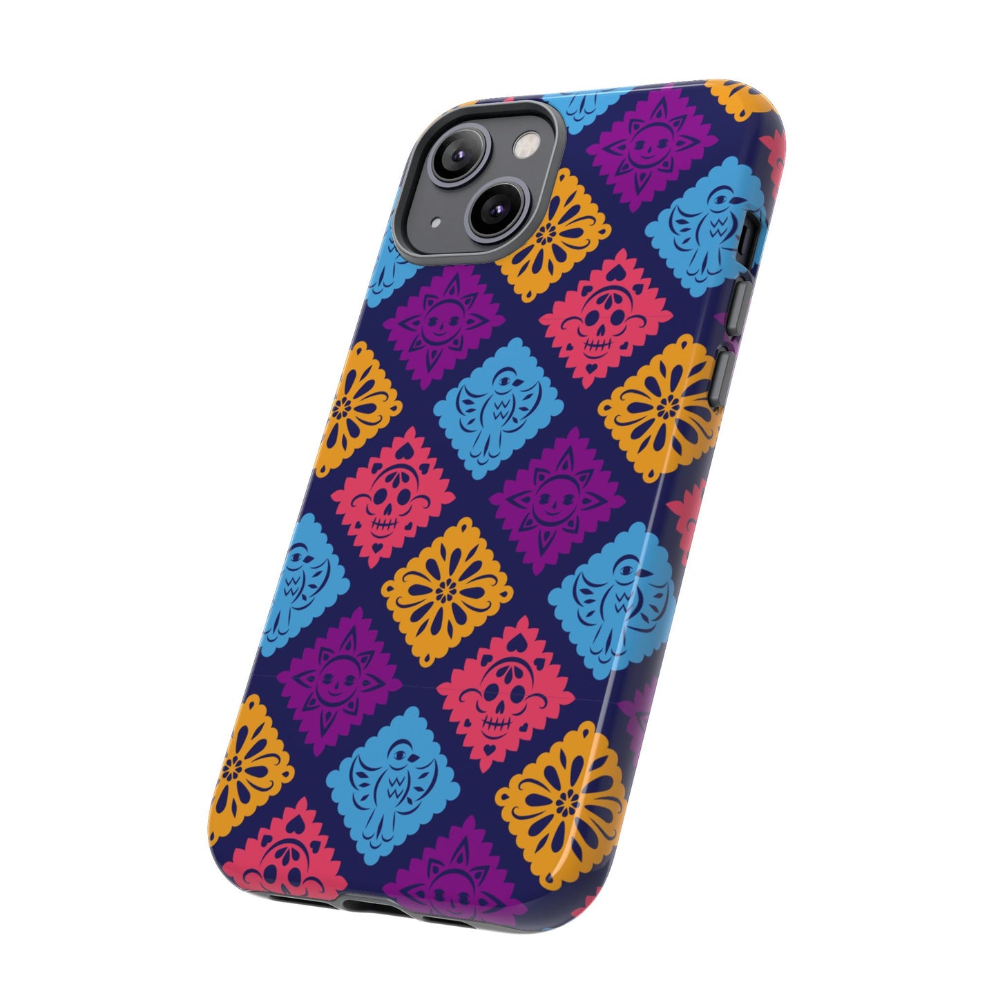 Day of the Dead Alebrije phone case, durable protection, Día de los Muertos enthusiasts,  Mexican folklore, sugar skulls, and alebrije creatures, Tough Cases