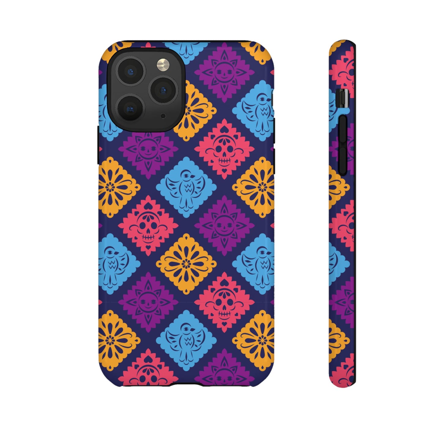 Day of the Dead Alebrije phone case, durable protection, Día de los Muertos enthusiasts,  Mexican folklore, sugar skulls, and alebrije creatures, Tough Cases