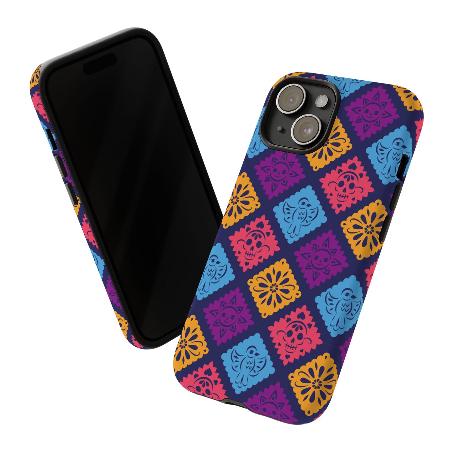 Day of the Dead Alebrije phone case, durable protection, Día de los Muertos enthusiasts,  Mexican folklore, sugar skulls, and alebrije creatures, Tough Cases